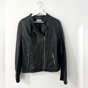 Calvin Klein Black Moto Faux Leather Jacket size M